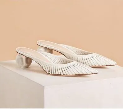 2025 Fashion Women Summer Sandals – Yellow Hollow Out Slingback Pumps, Green Round High Heels, Lady Sandals Femmes