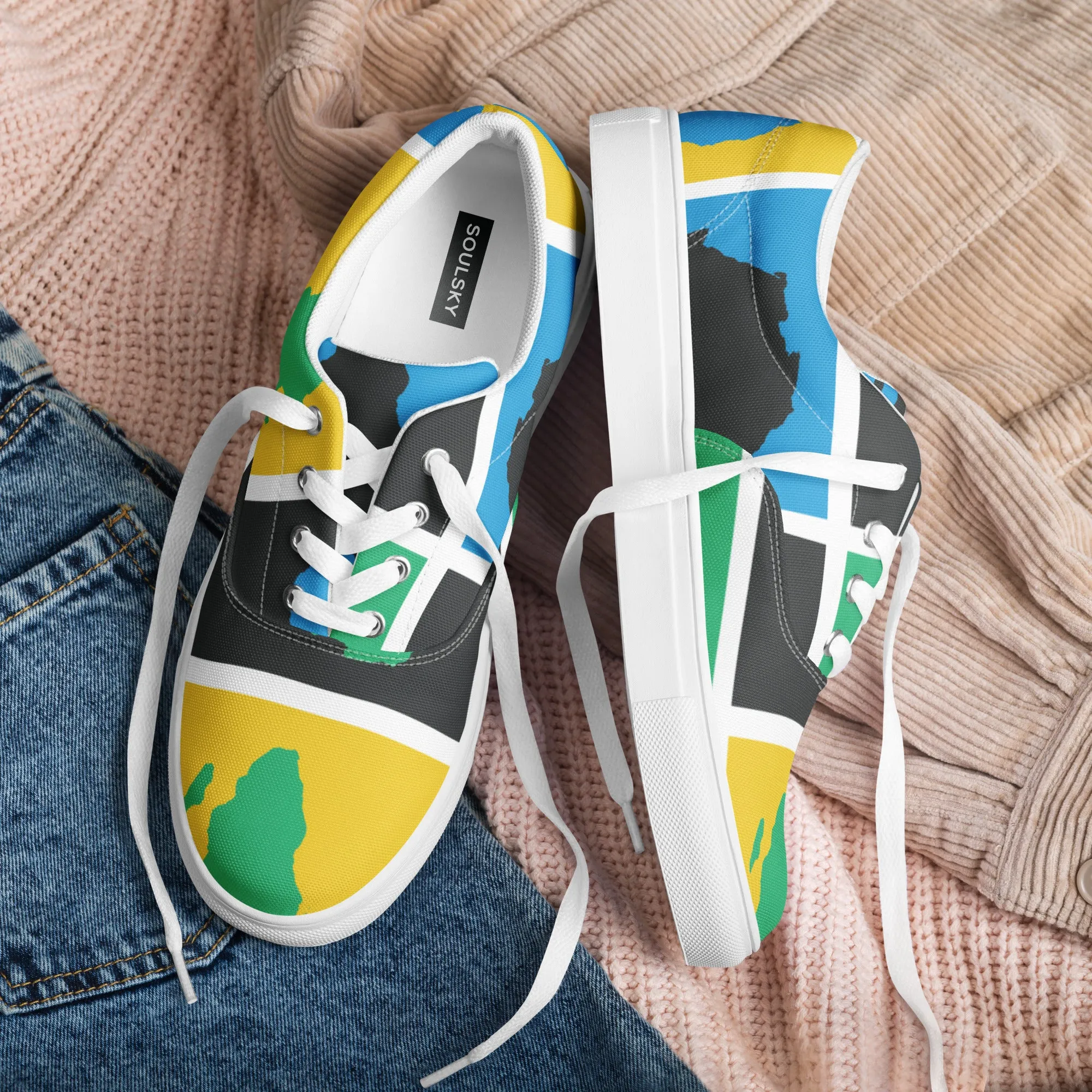 AFRICA WARHOL Men’s Lace-Up Canvas Shoes (Rwanda)