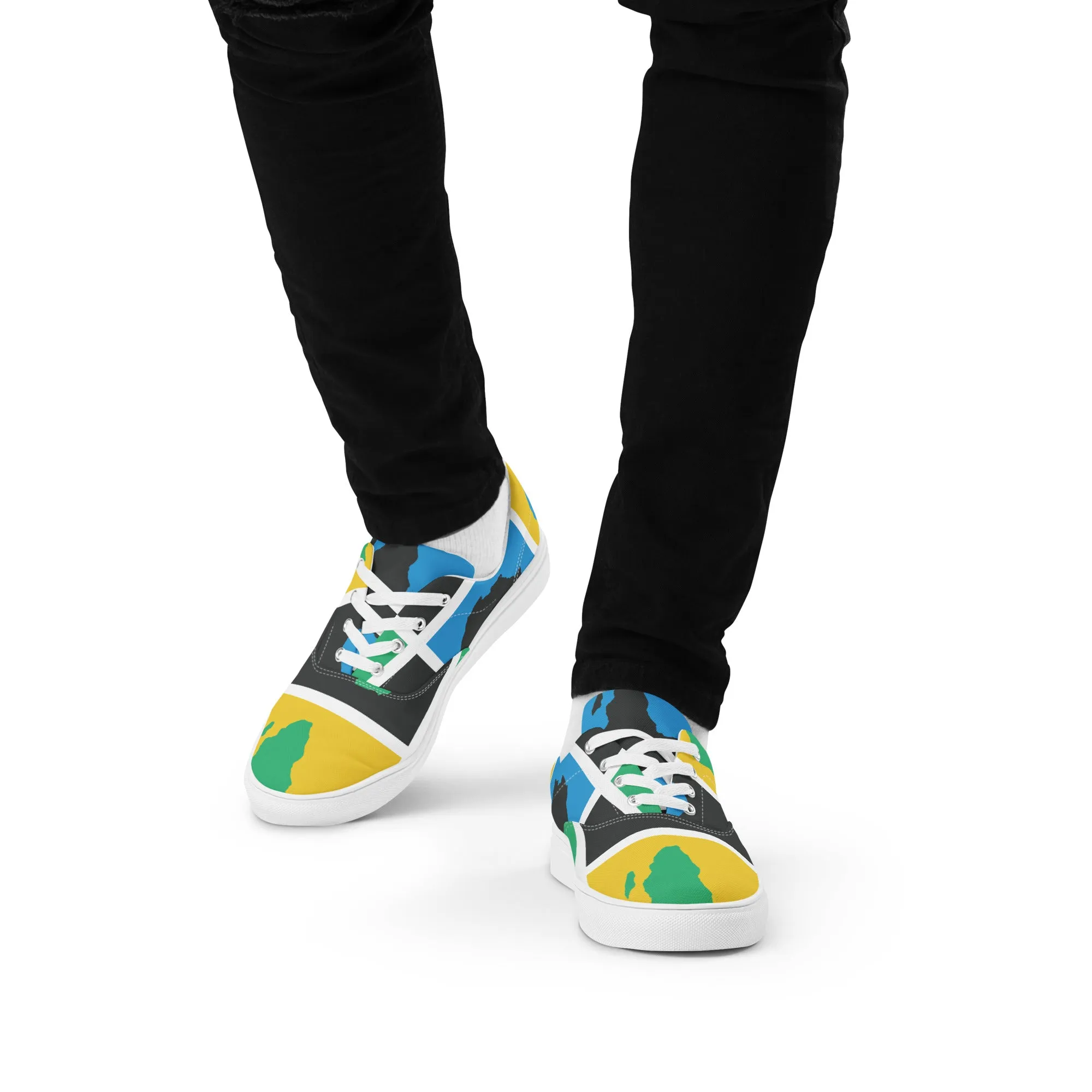 AFRICA WARHOL Men’s Lace-Up Canvas Shoes (Rwanda)