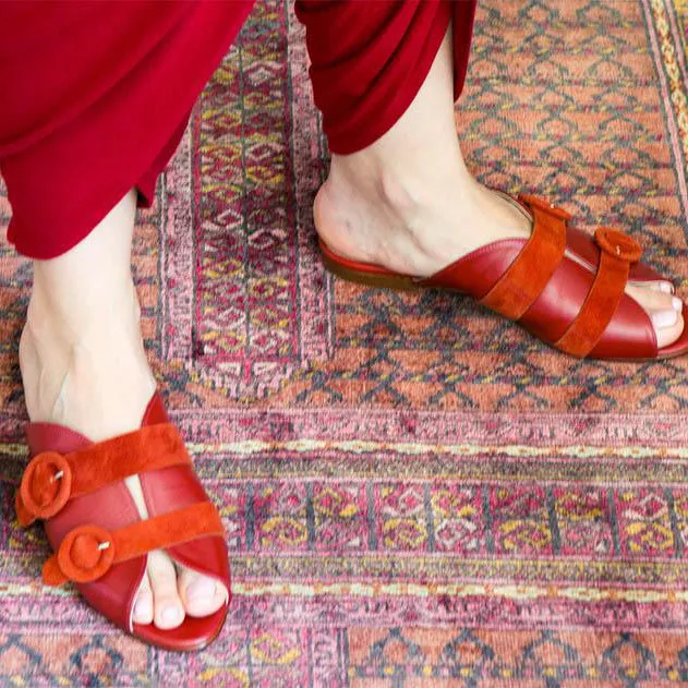 Akai Slide | Auburn Calfskin Leather