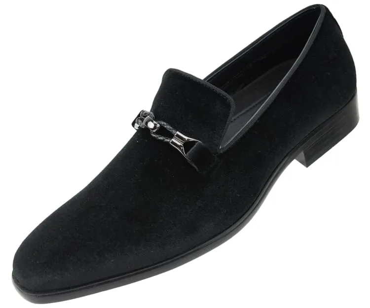 Amali Aller Black Men's Vegan Velvet Smoking Slippers
