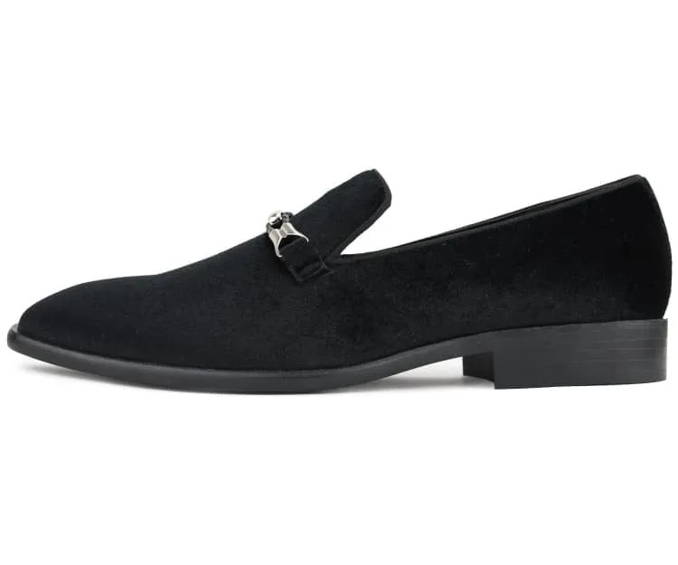 Amali Aller Black Men's Vegan Velvet Smoking Slippers
