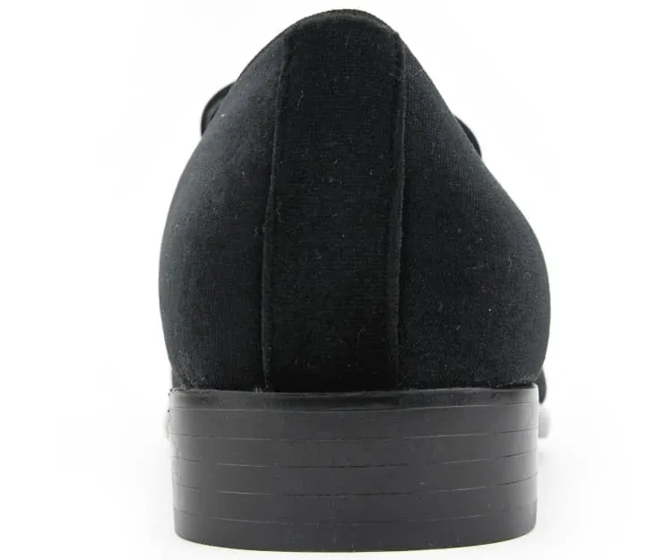 Amali Aller Black Men's Vegan Velvet Smoking Slippers