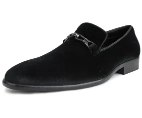 Amali Aller Black Men's Vegan Velvet Smoking Slippers