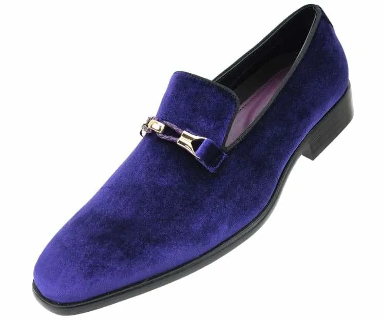 Amali Aller Vibrant Purple Velvet Smoking Slippers For Men