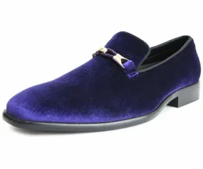 Amali Aller Vibrant Purple Velvet Smoking Slippers For Men