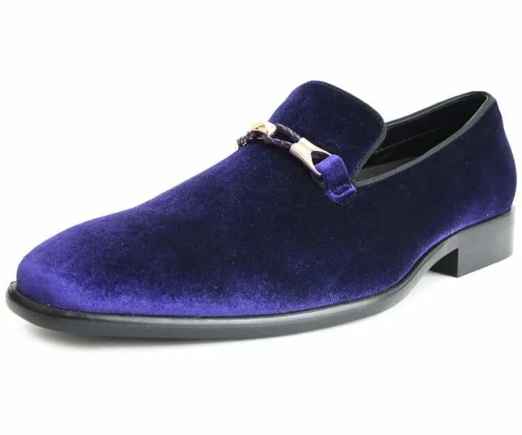 Amali Aller Vibrant Purple Velvet Smoking Slippers For Men