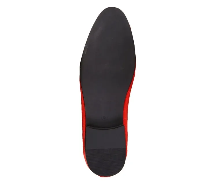 Amali Heath Crimson Luxe Velvet Smoking Slippers Men’s Red Velvet