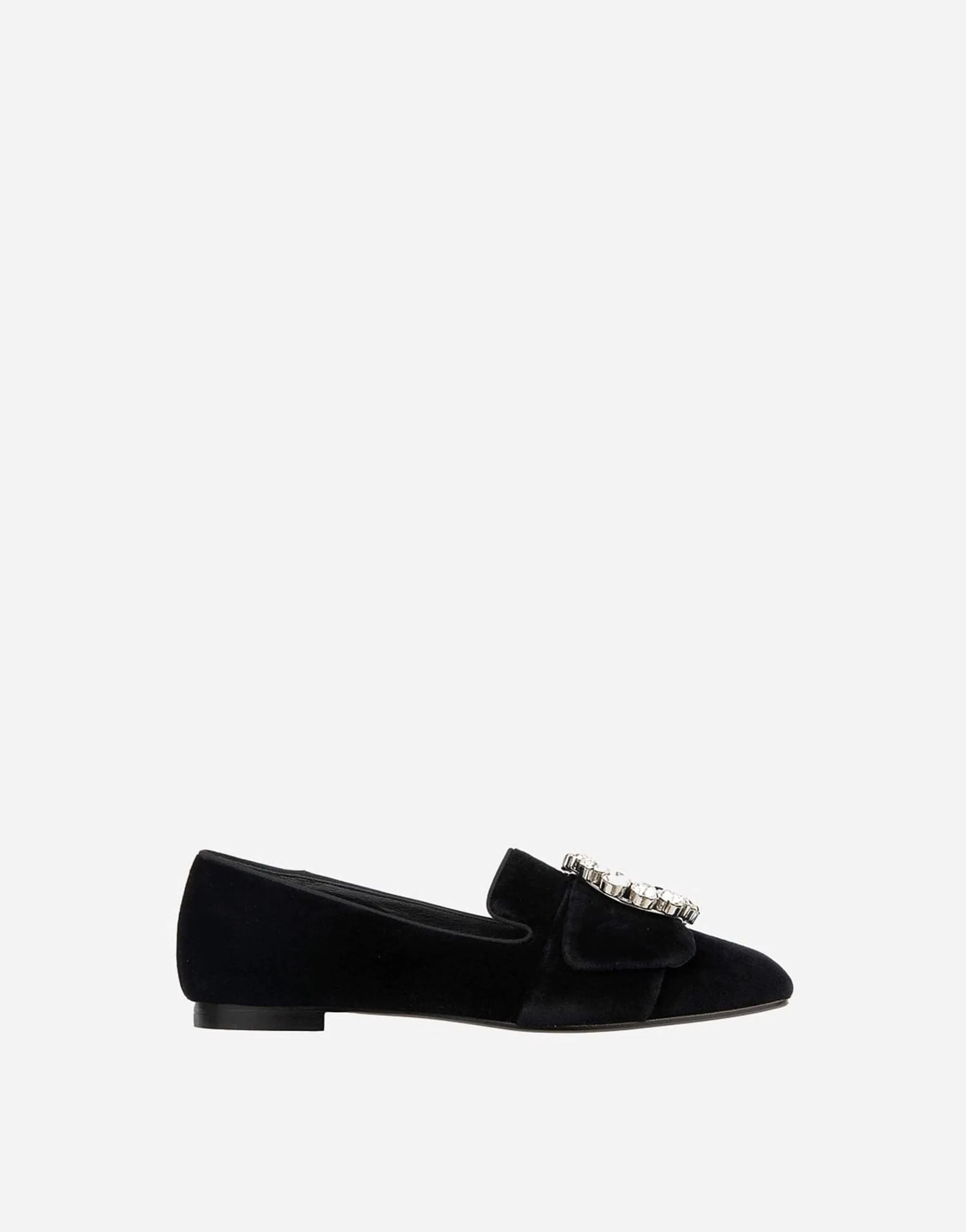 Bejeweled Buckle Velvet Loafers