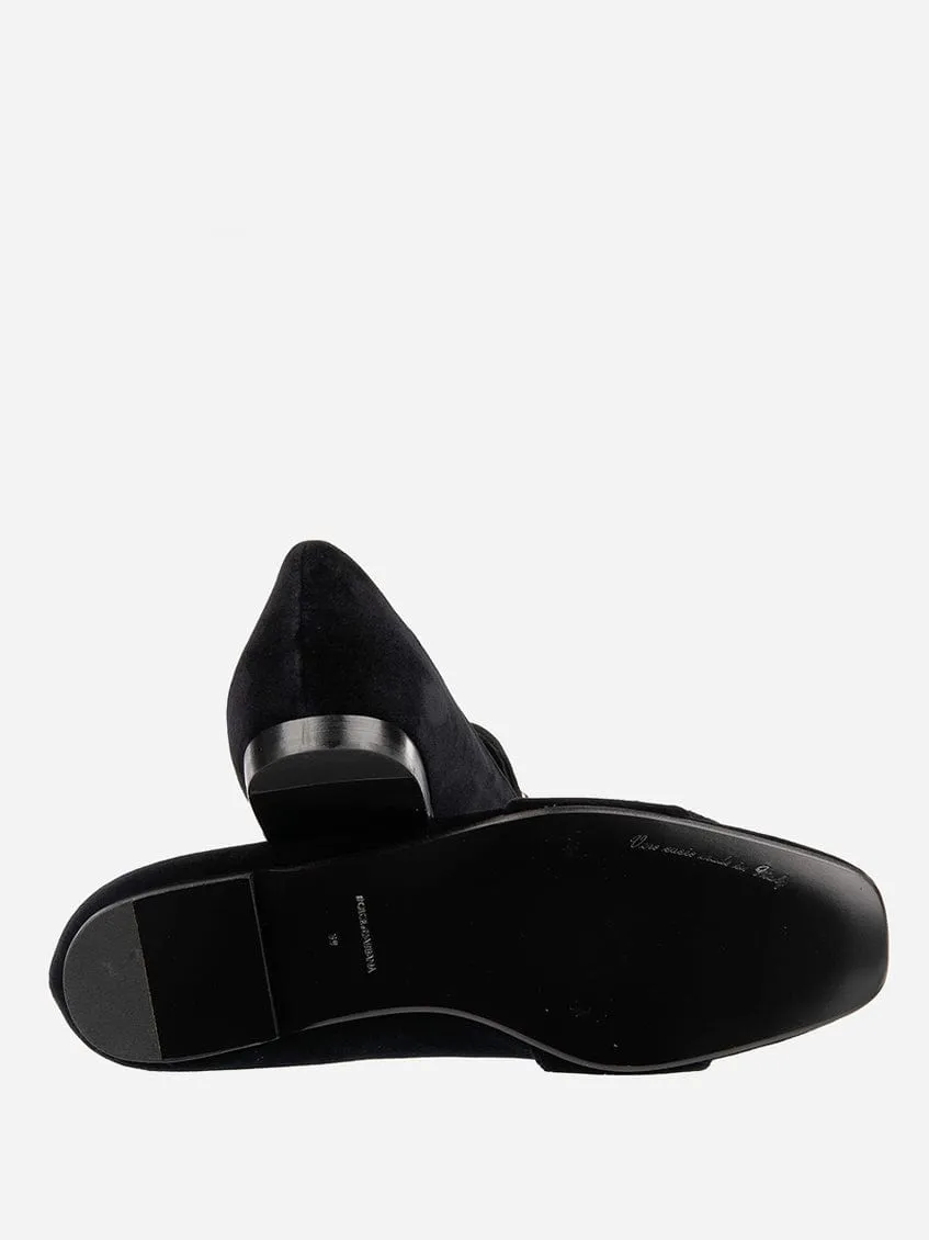Bejeweled Buckle Velvet Loafers