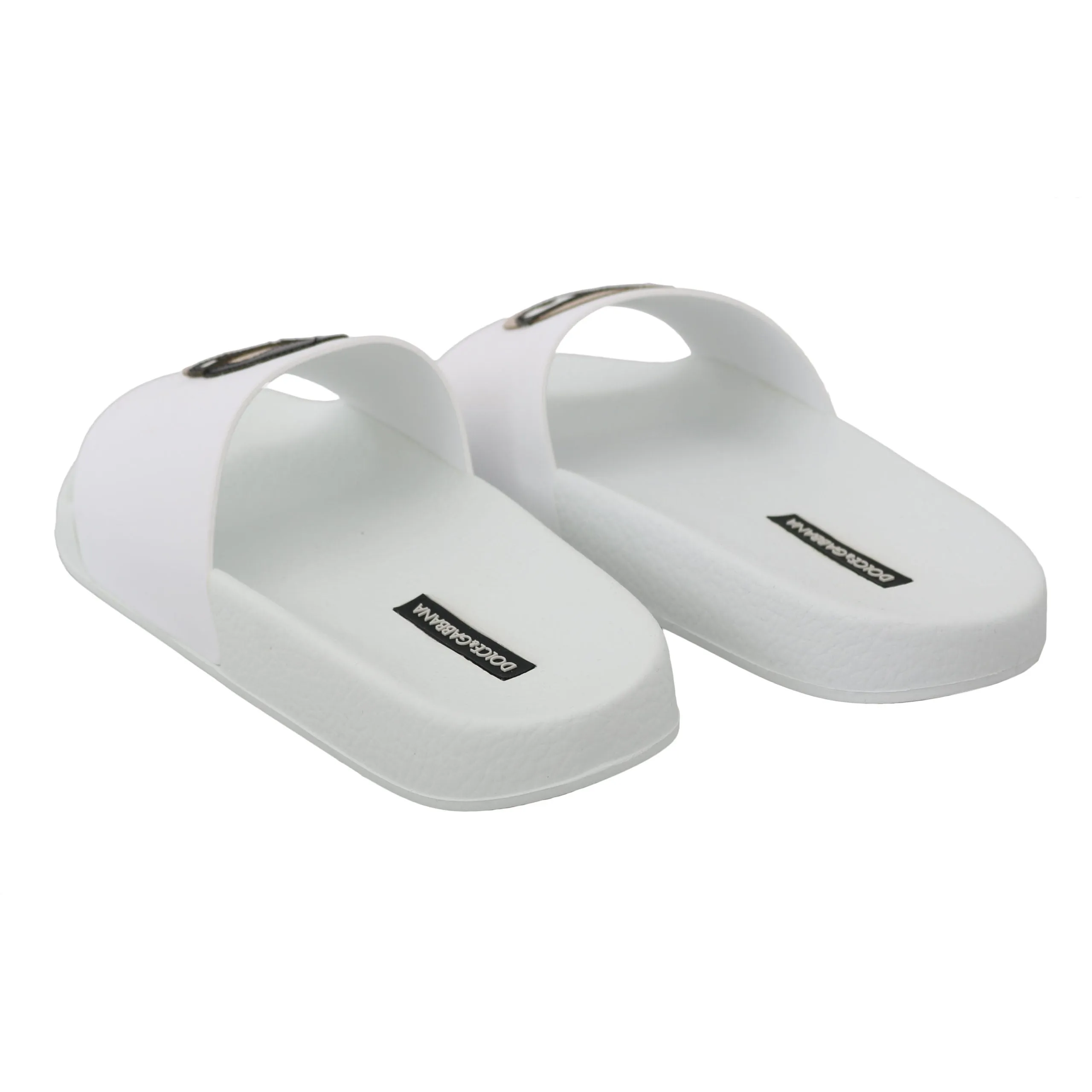 Dolce & Gabbana Chic White Slide Sandals - Luxury Summer Footwear