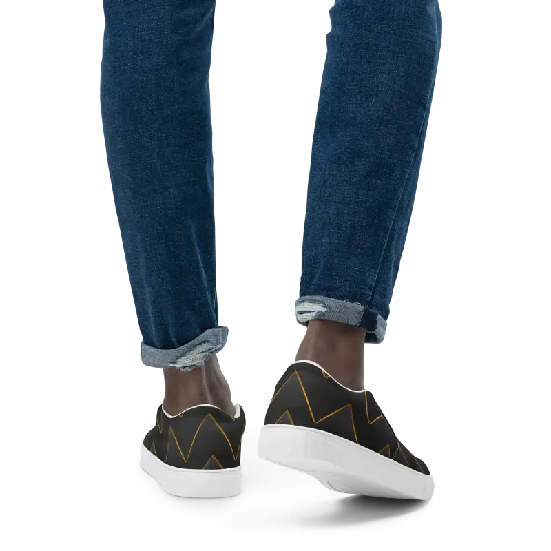 Golden Glitz Canvas Shoes with Bold Gold Pattern