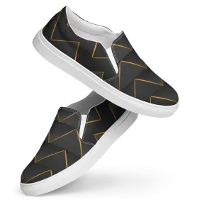Golden Glitz Canvas Shoes with Bold Gold Pattern