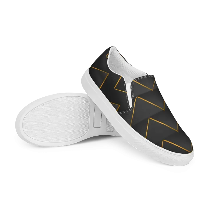 Golden Glitz Canvas Shoes with Bold Gold Pattern