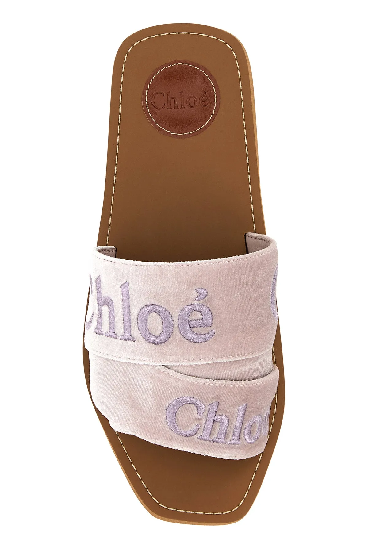 Ivory velvet Woody slippers
