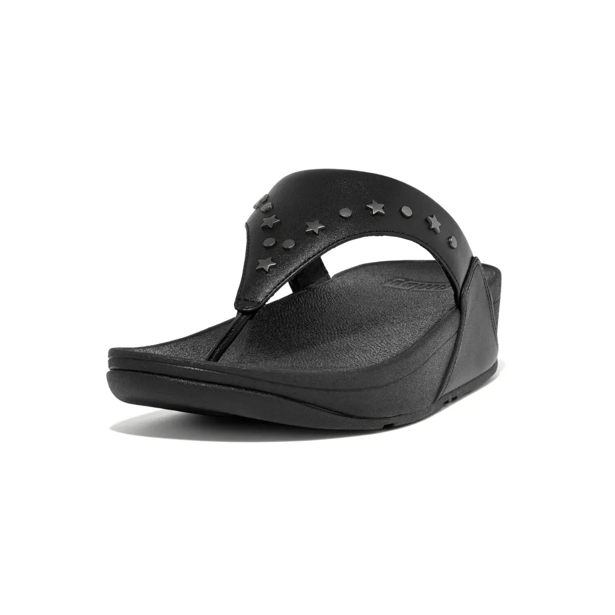 LULU Star-Stud Leather Toe-Post Sandals