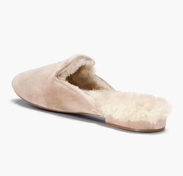 NEW Women's The Phoebe Cream Velvet Faux Fur Slipper, Sz 10.5, Retails $117