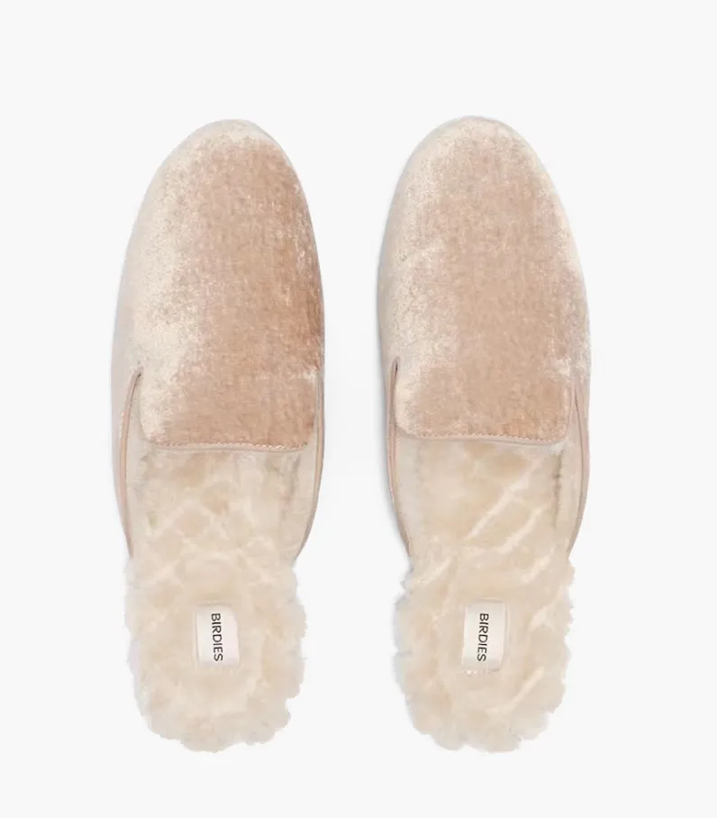 NEW Women's The Phoebe Cream Velvet Faux Fur Slipper, Sz 10.5, Retails $117