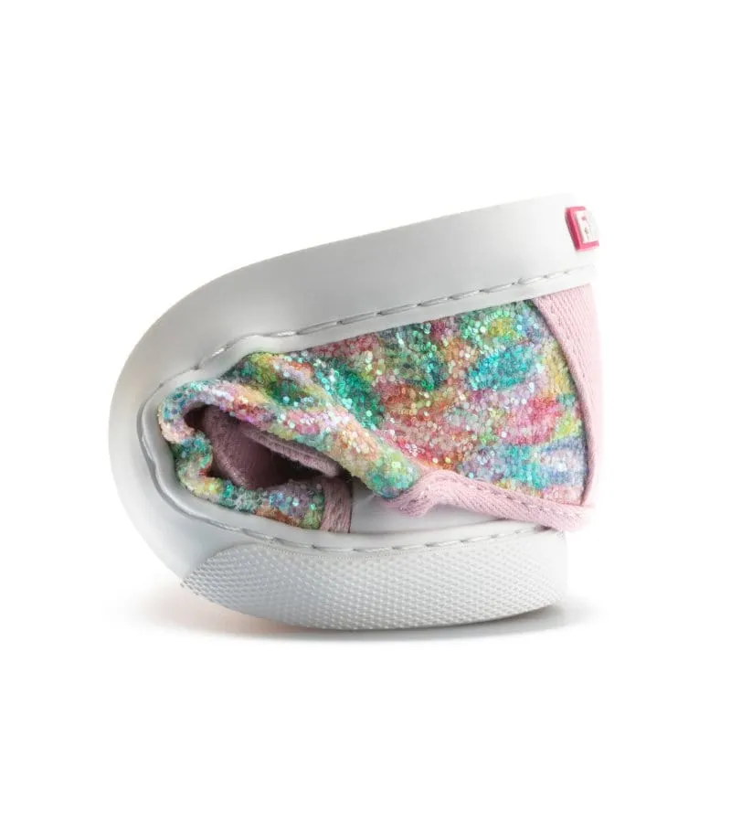 Pablosky Junior Girls Glitter Multicolour Canvas Shoe 973070