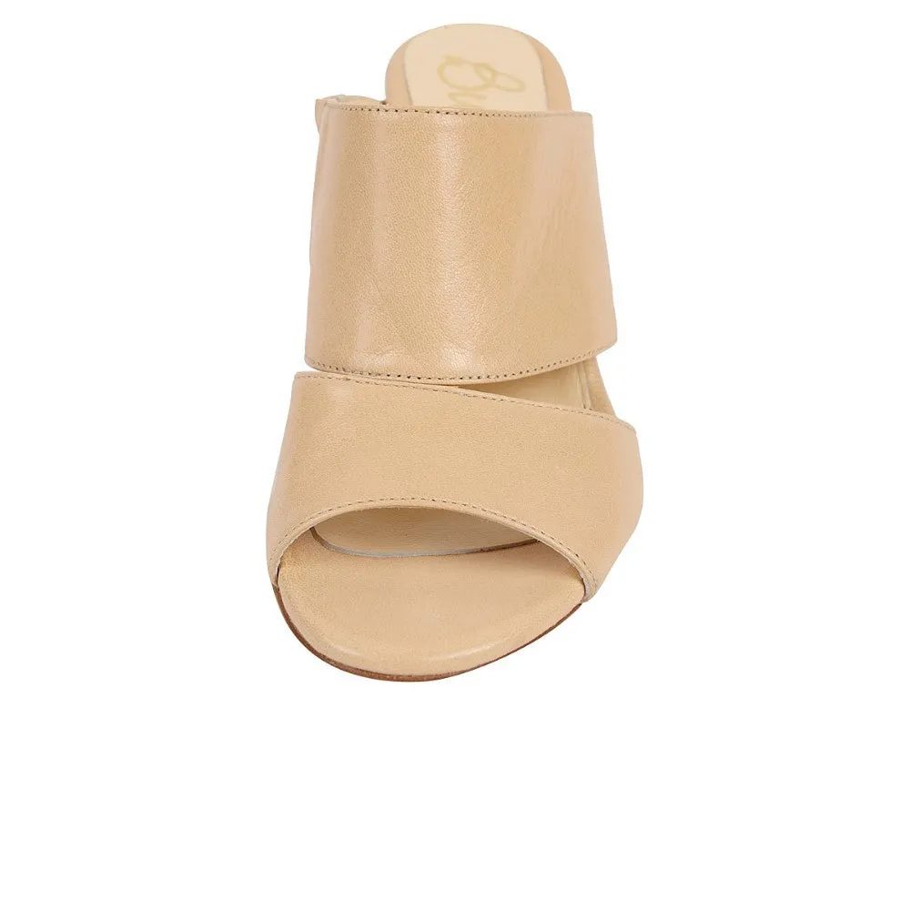 Pedro Nude Leather Butter Wedge Slide Sandal